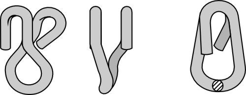 Shackle for fixing 2 blades