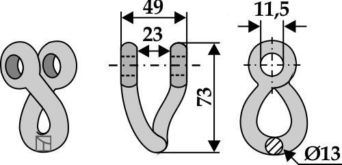 Twisted shackle