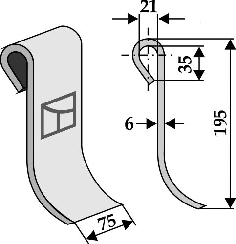 Flail 195x75mm