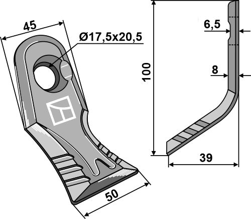 Y-blade 100x45mm - quick change system