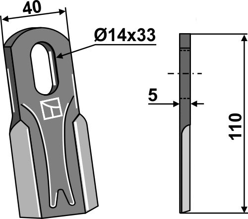 Straight blade 110x40mm