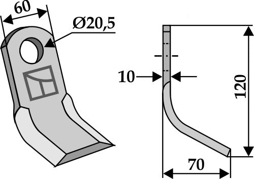 Y-blade 120x60mm