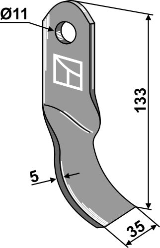 Twisted blade 133x35mm