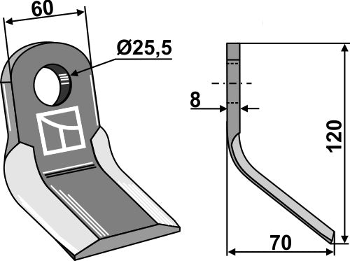 Y-blade 120x60mm