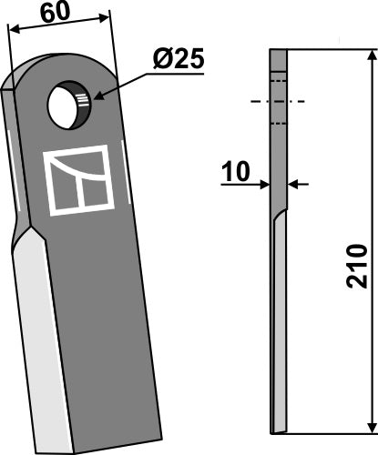 Straight blade 210x60mm