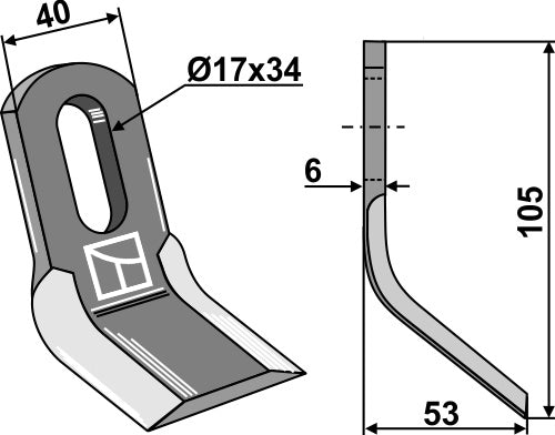 Y-blade 105x40mm