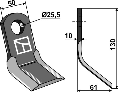 Y-blade 130x50mm