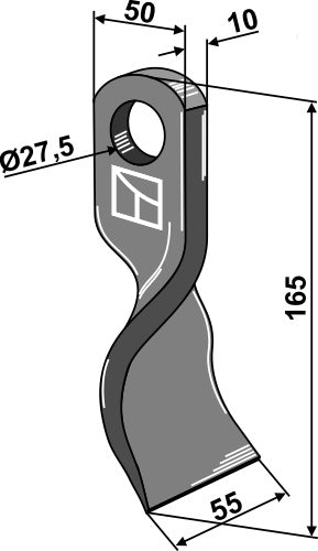 Twisted blade 165x50mm