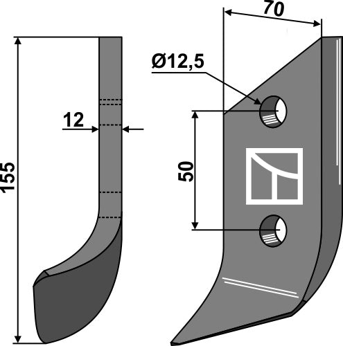 Trencher blade - left