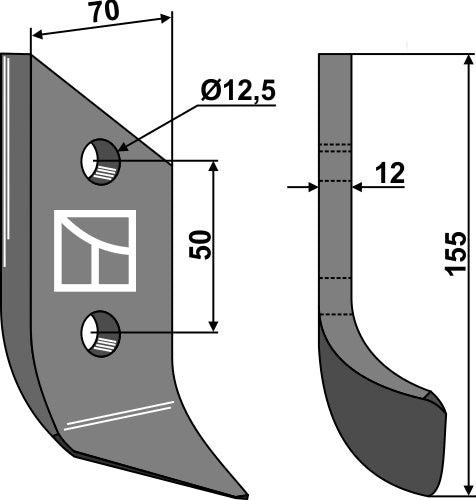 Trencher blade - right