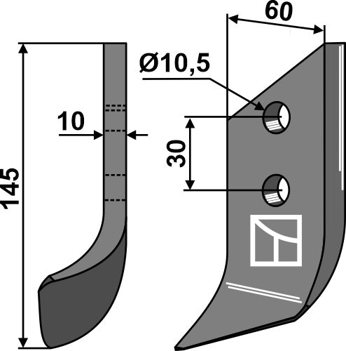 Trencher blade - left