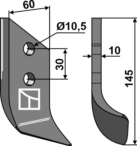 Trencher blade - right