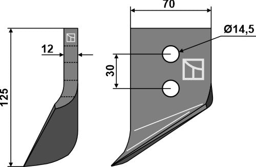 Trencher blade - left
