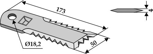 Straw chopper flail blade