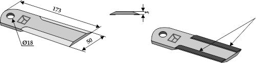 Straw chopper flail blade