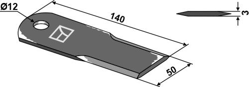 Straw chopper flail blade