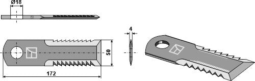 Straw chopper flail blade