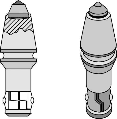Round attack tick for trencher with hardmetal