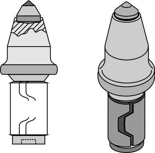 Round attrack tick for street trencher with hardmetal