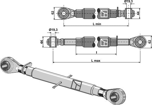 Top-links with hardened tie-rod M27x3