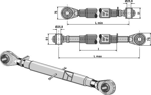 Top-link M30x3,5 standard