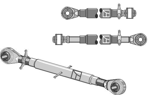 Top-links with hardened tie-rod M36x3
