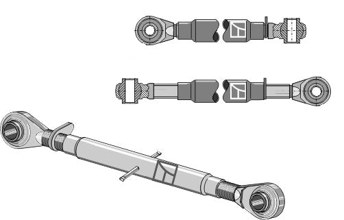 Top-link with hardened tie-rods M40x3