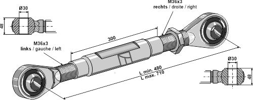 Top-link M36x3 - Cat. III