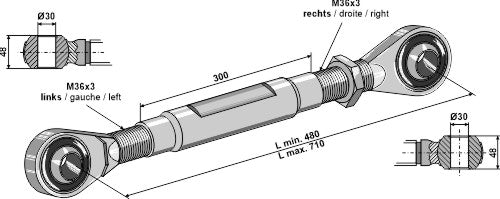 Top-link M36x3 - Cat. III