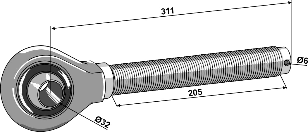 Tie-rod 1.3/4'' - right thread
