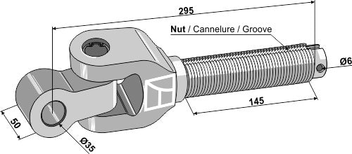 Swivelling tie-rod 1.3/4