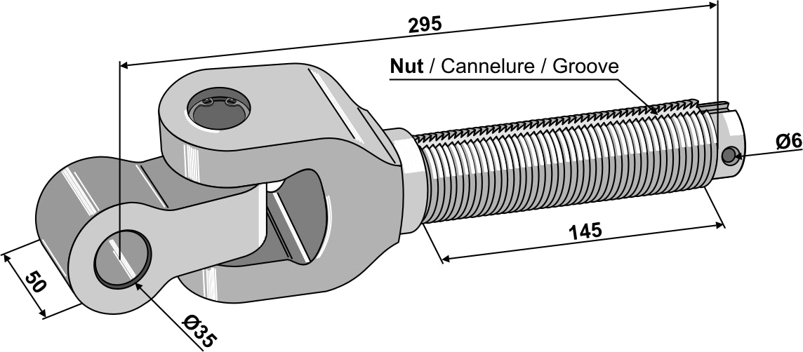 Swivelling tie-rod 1.3/4
