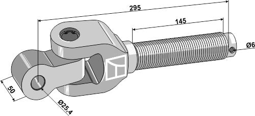 Swivelling tie-rod 1 3/4