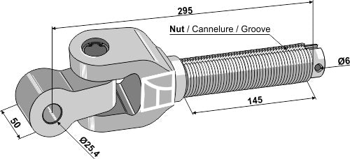 Swivelling tie-rod 1 3/4