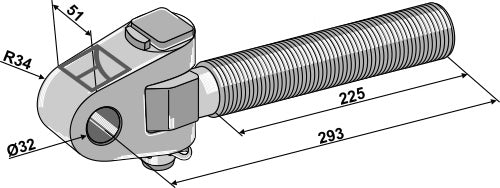 Swivelling tie-rod Ø32