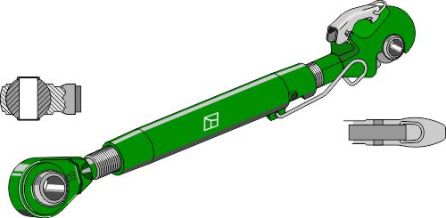 Top-links with automatic hook and tie-rod M36x4