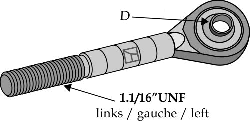 tie-rod 1 1/16 Left thread