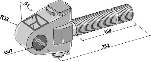 Swivelling tie-rod M36x4