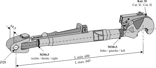 Compl. top-link 600mm