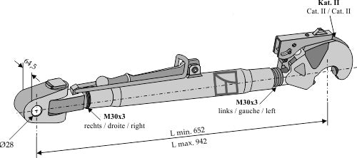 Compl. top-link 652mm