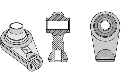 Ball joint terminals for top-links with M38 x 2 internal screw thread