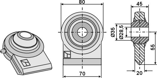 Ball joint terminals for lower-links to be welded