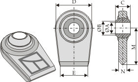 Ball joint terminals for lower-links to be welded
