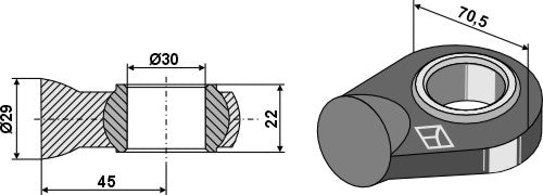 Ball joint terminals for lower-links to be welded
