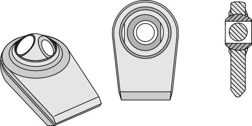 Ball joint terminals for lower-links with double drilled ball -  to be welded