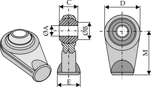 Ball joint terminals for top-links to be welded