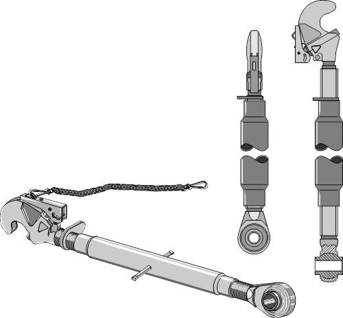 Top-links with automatic hook and tie-rods M30x3,5