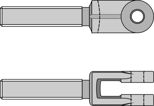 Lifting link fork M30x3,5