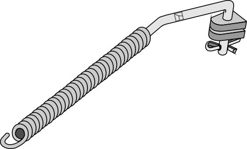 Stabilisation spring for lower link Cat. II-I