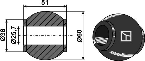 Ball for top hooks Cat. III-II - BLACK LINE